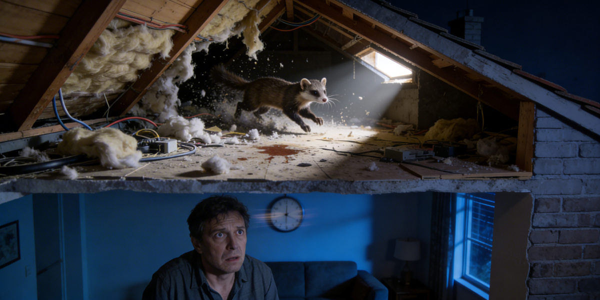 🐾 Fouines dans la toiture : des dégâts invisibles… jusqu’à ce qu’il soit trop tard